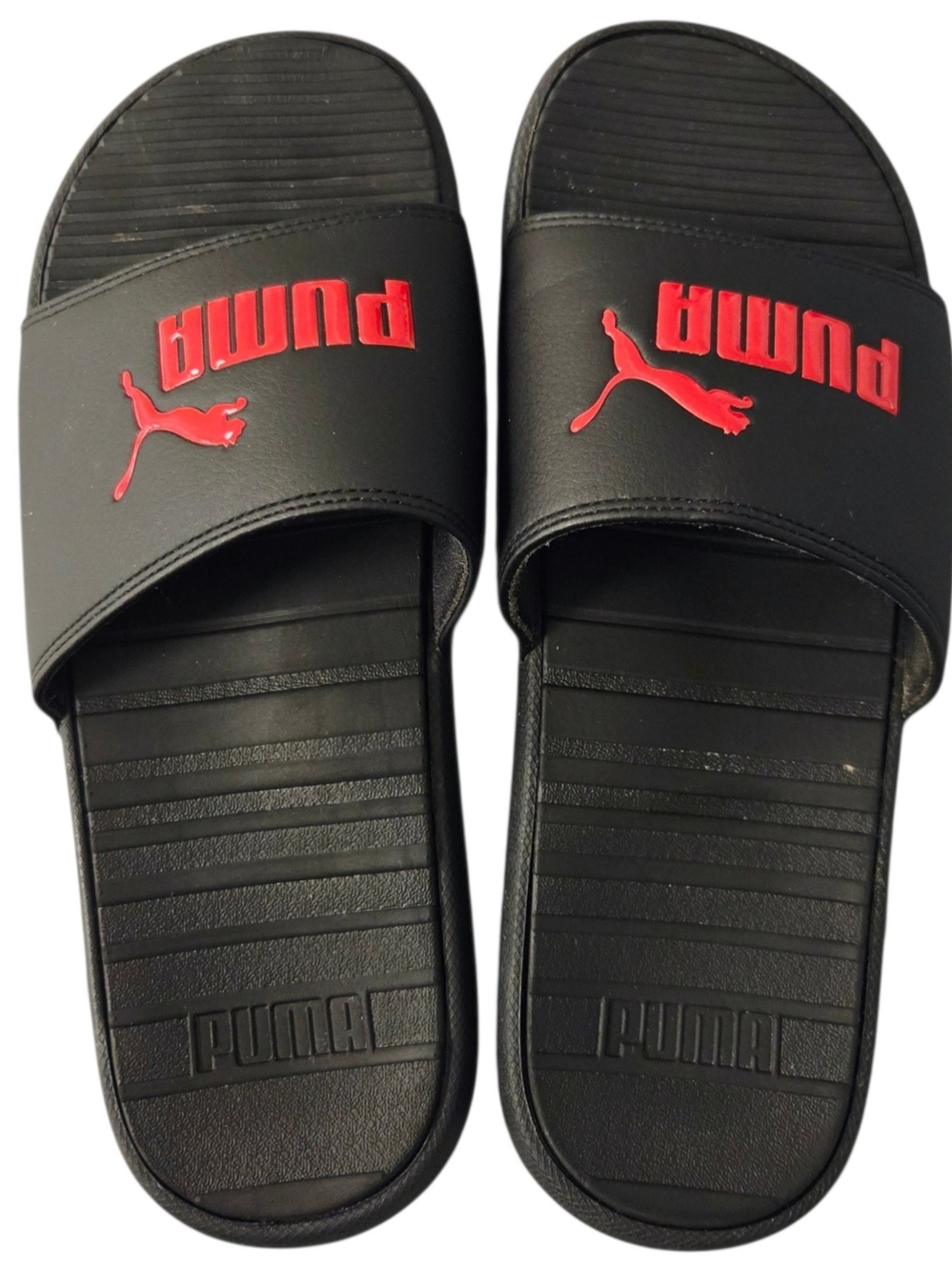 PUMA Cool Cat Sport CFB-2012 Men's Size 10 Black/High Risk Red Slide Sandals